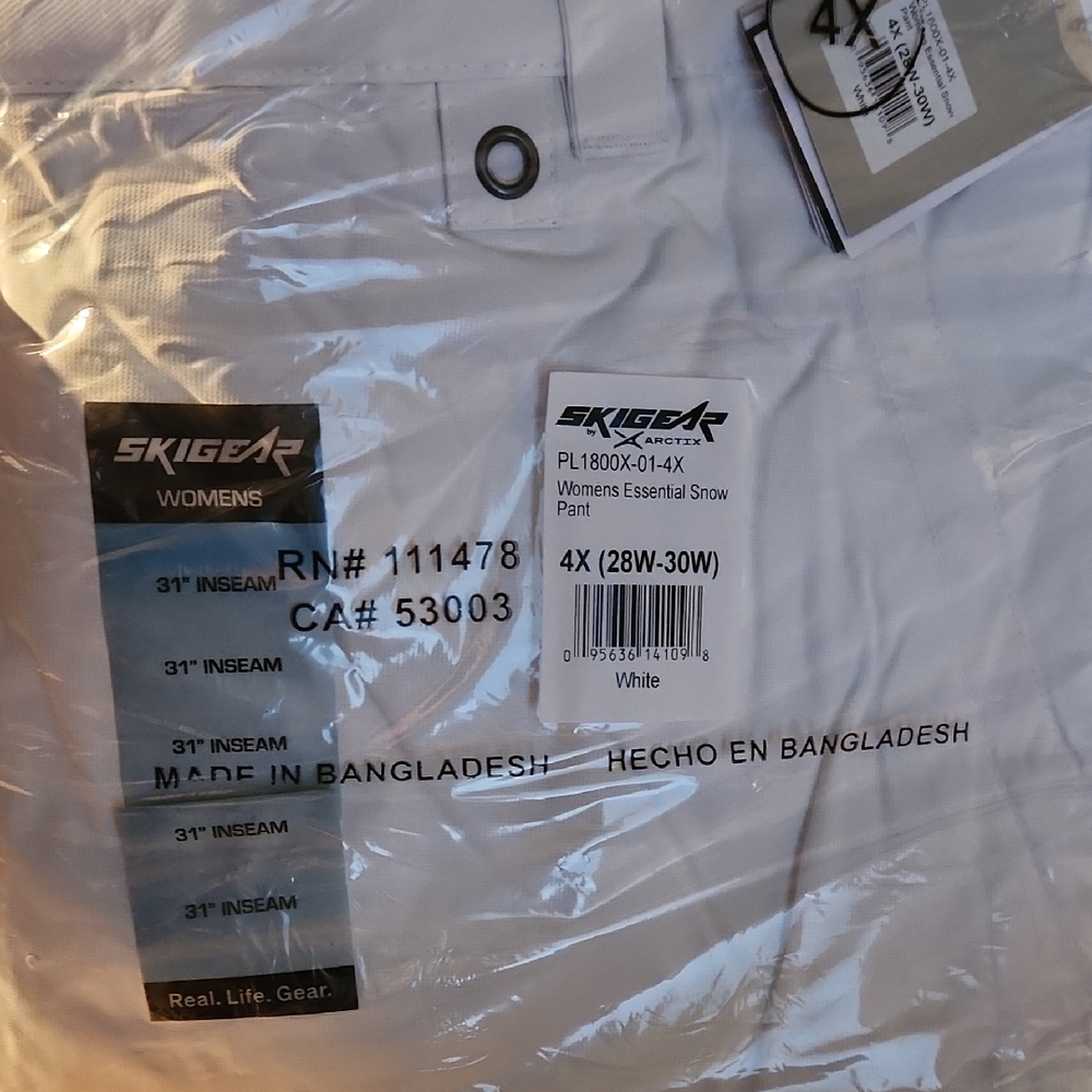 Arctix Women's White Snow Pants 4X